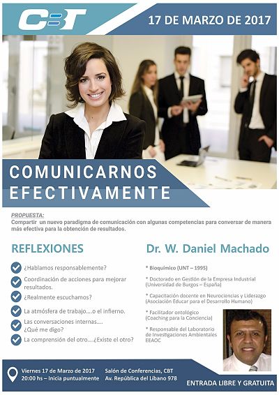 Afiche conferencia Comunicarnos efectivamente.