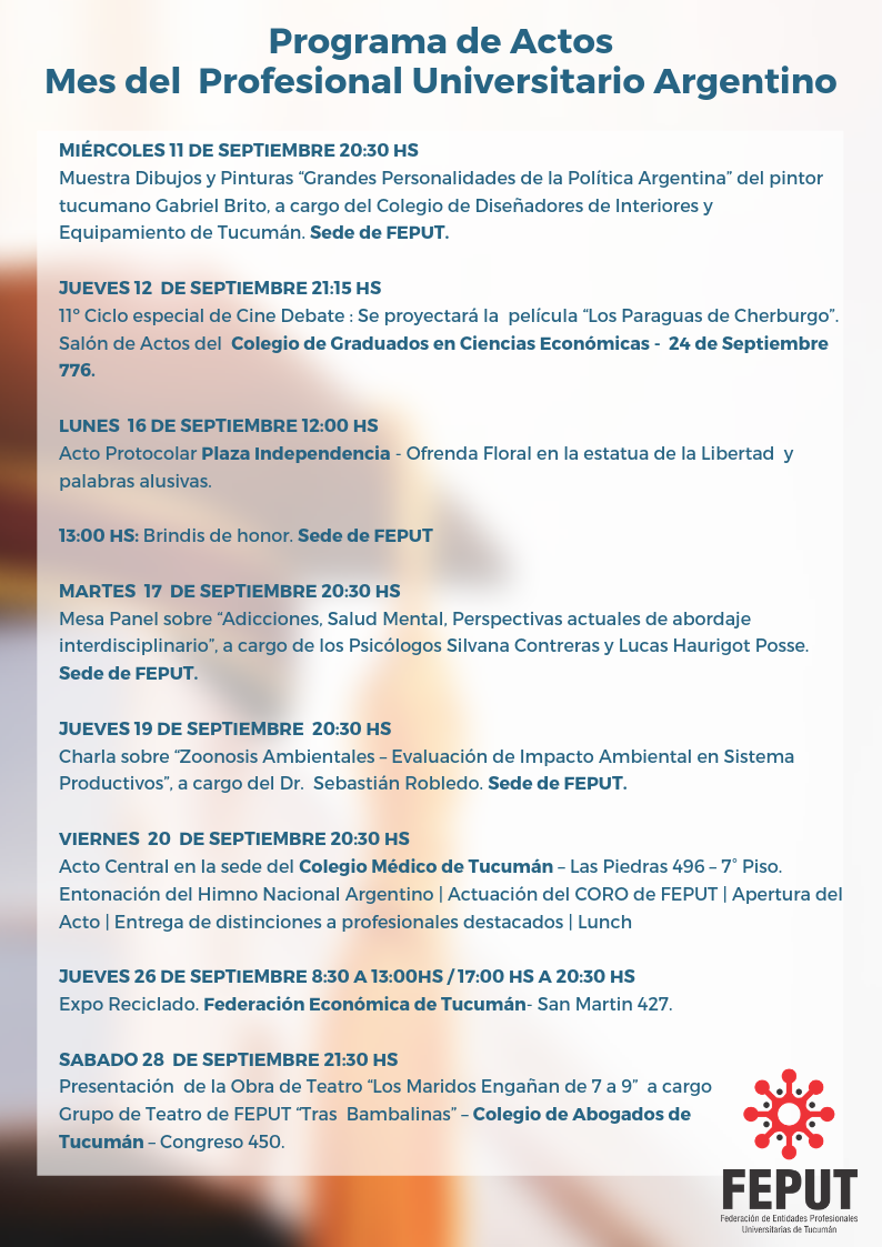 Programa de Actos | Mes del Profesional Universitario Argentino