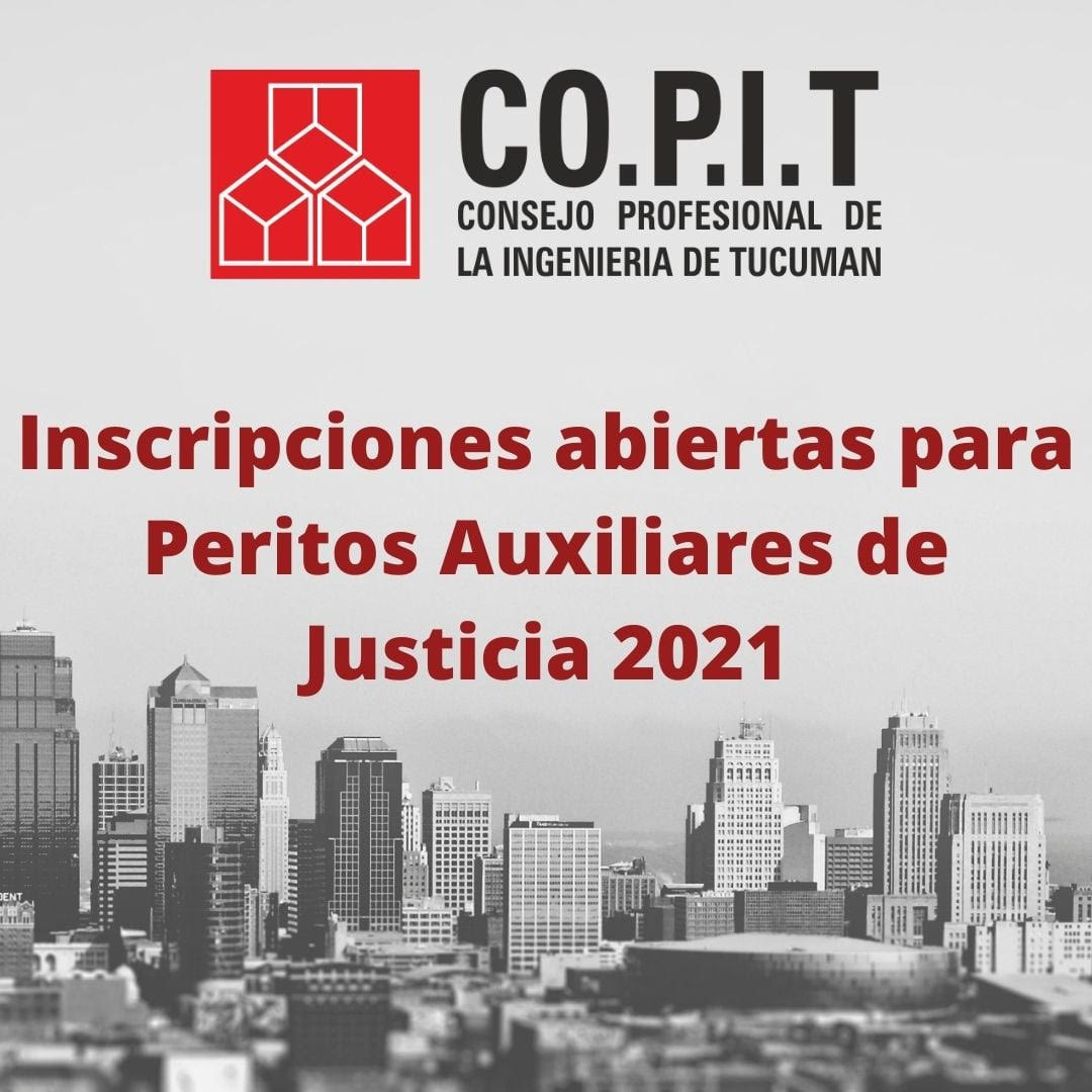 COPIT | Inscripción de Peritos Auxiliares de la Justicia 2021