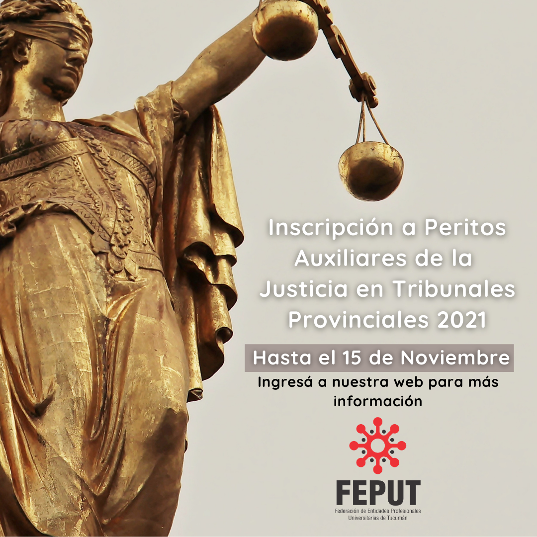 Inscripción a Peritos Auxiliares de la Justicia en Tribunales Provinciales 2021