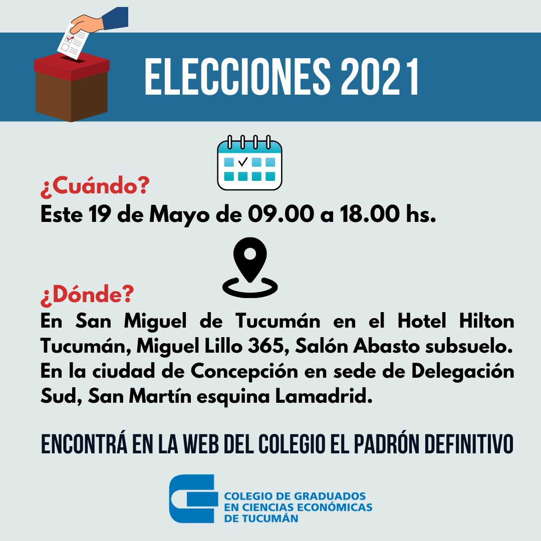 Este 19 de Mayo Elecciones y Asamblea General Ordinaria en el CGCET