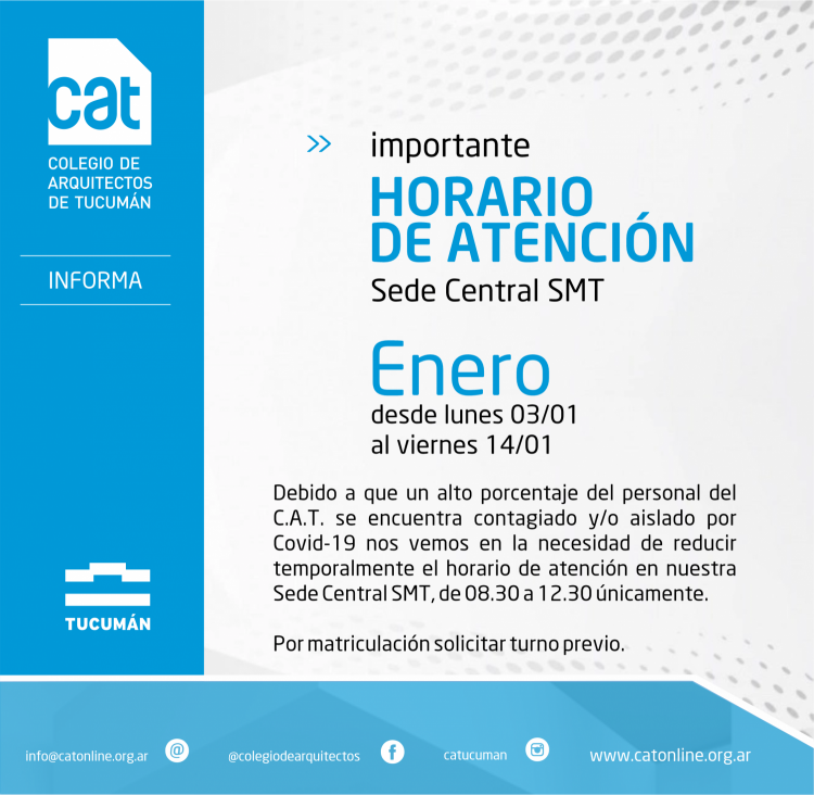 CAT Informa: Horario de atención en enero