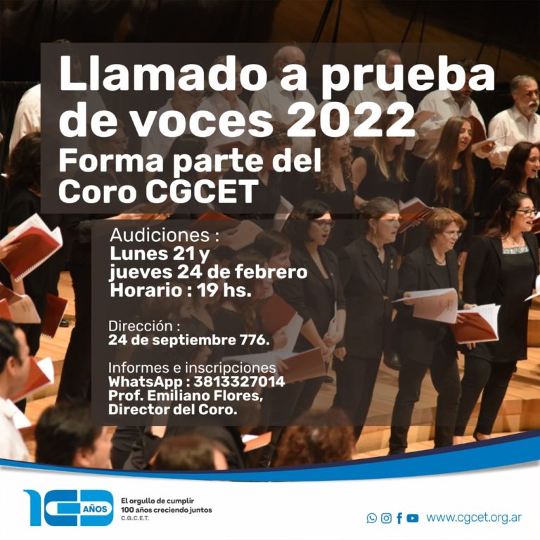 Invitan a formar parte del Coro CGCET