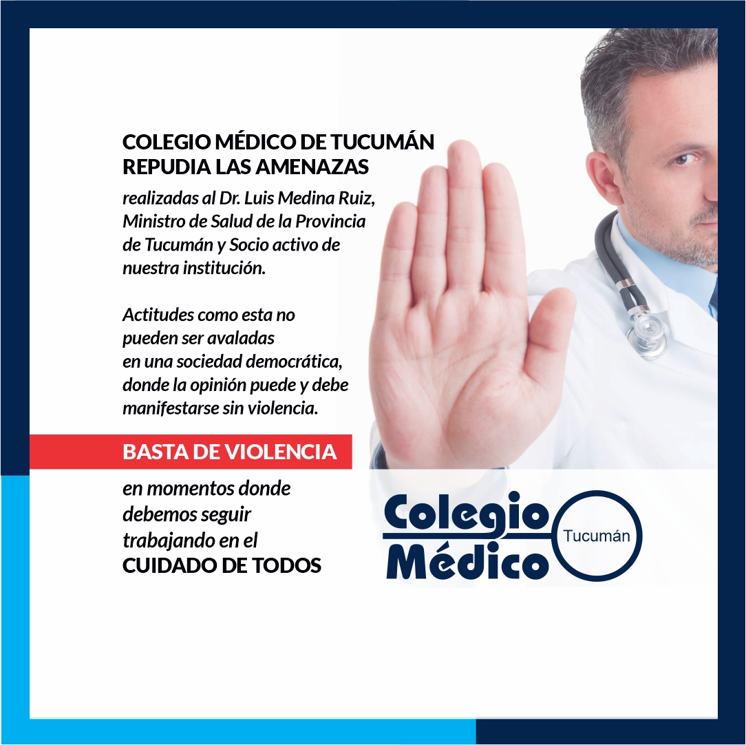 El Colegio Médico repudió las amenazas contra el Ministro Medina Ruíz