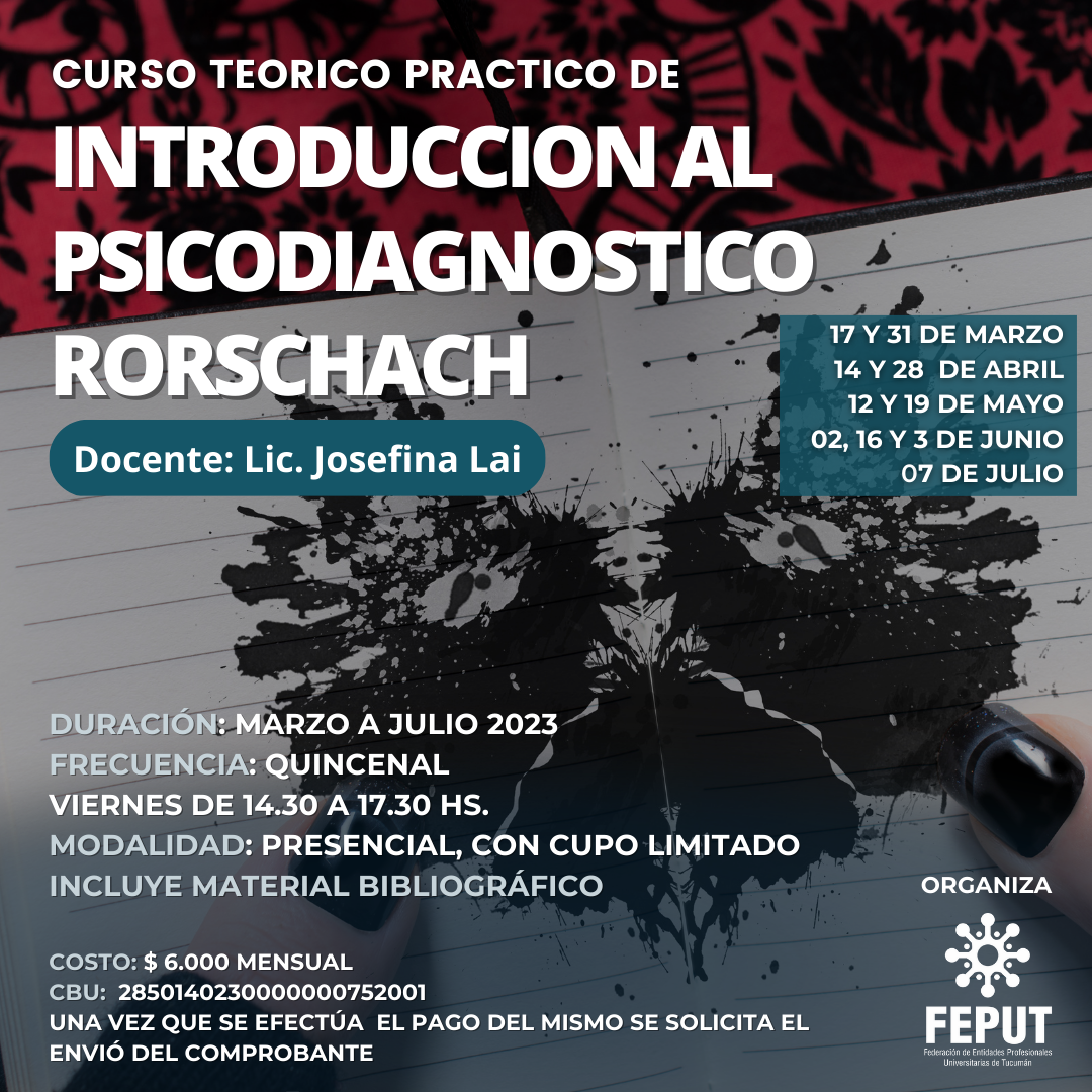 Curso Teórico práctico de «Introducción al Psicodiagnóstico Rorschach»