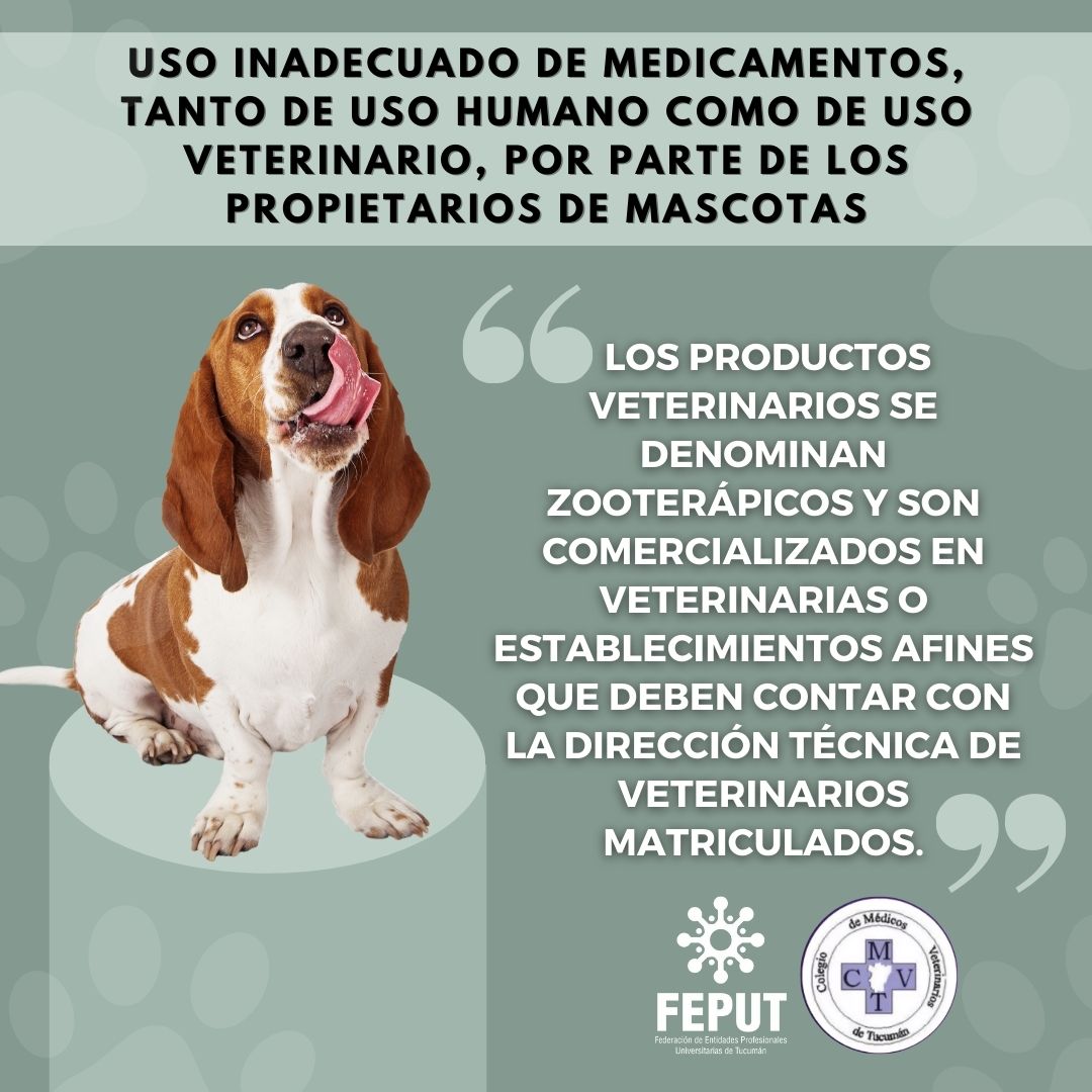 Uso inadecuado de medicamentos, tanto de uso humano como de uso veterinario, por parte de los propietarios de mascotas
