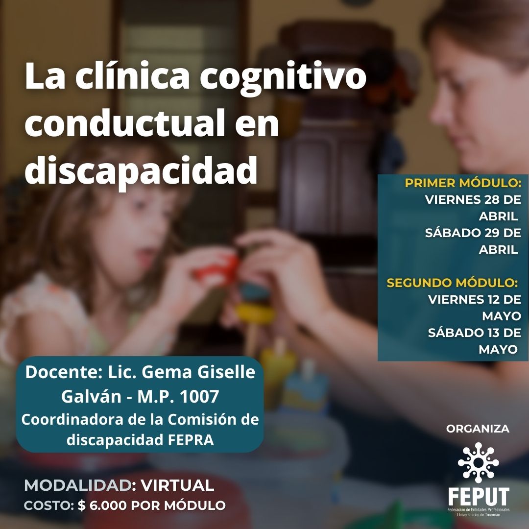 Capacitación: La clínica cognitivo conductual en discapacidad