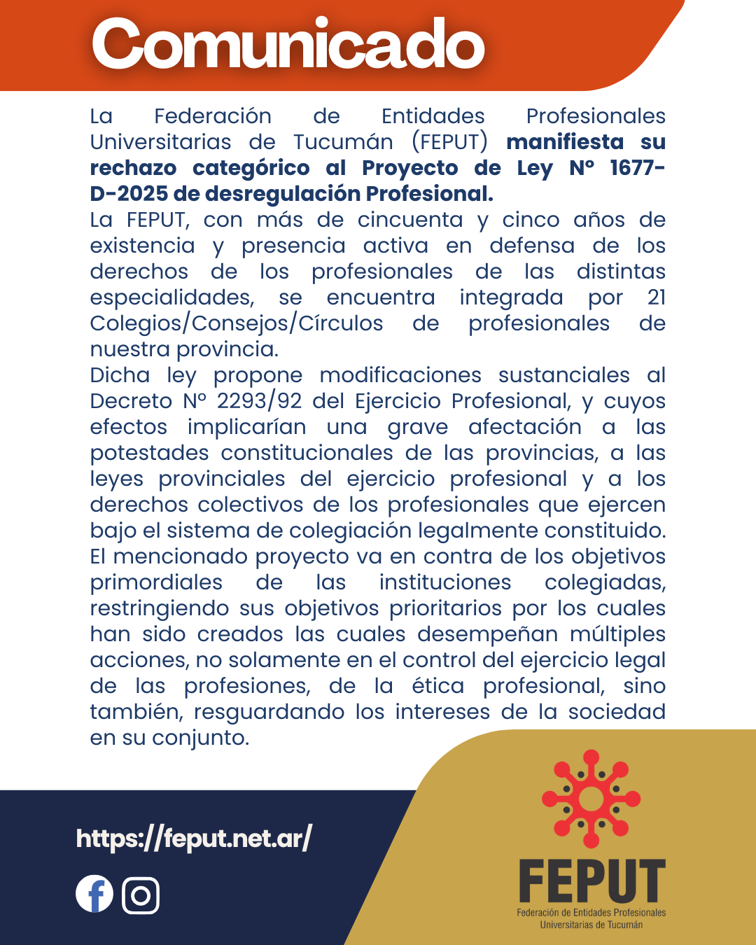 Comunicado: rechazo al Proyecto de desregulación Profesional